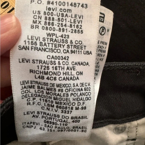 Levi’s San Francisco Demi Curve Classic Straight Leg Indigo Black Denim Jeans 28 - Picture 10 of 15